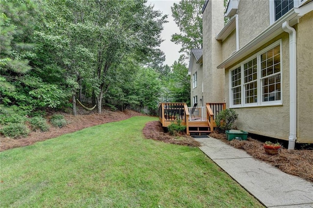 12130 Helleri Holw, Alpharetta, GA 30005 - view of grassy yard featuring a wooden deck