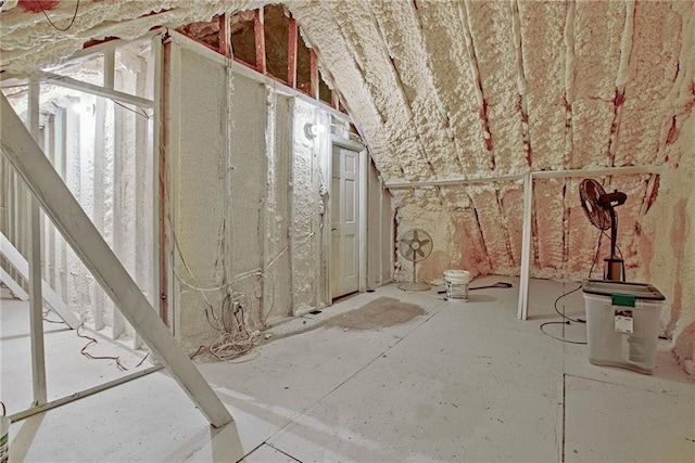 view of unfinished attic