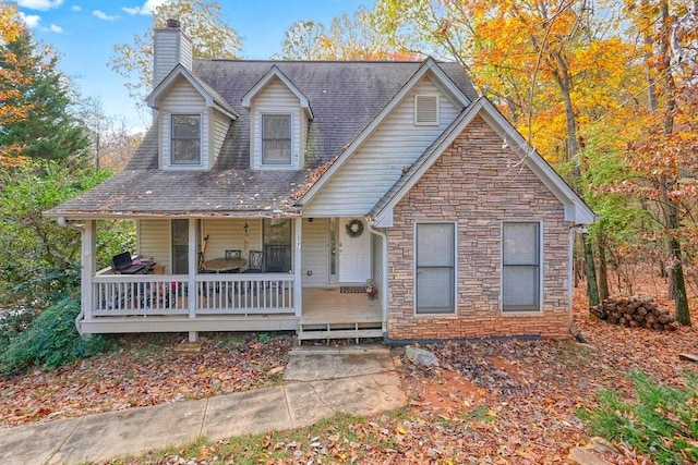 view of front of property with a porch