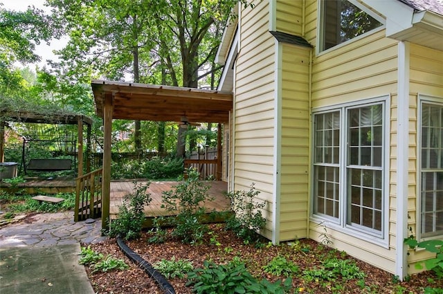 2866 Wynford Dr SW, Marietta, GA 30064 - view of property exterior featuring a wooden deck, a patio area, and a pergola