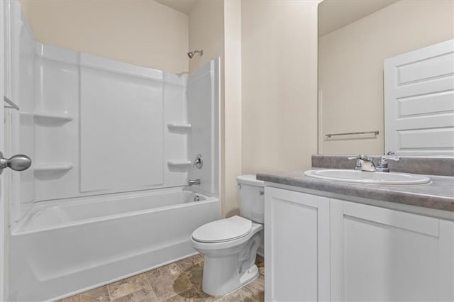 2296 Waycross Ln, Dacula, GA 30019 - full bathroom with vanity, toilet, and washtub / shower combination