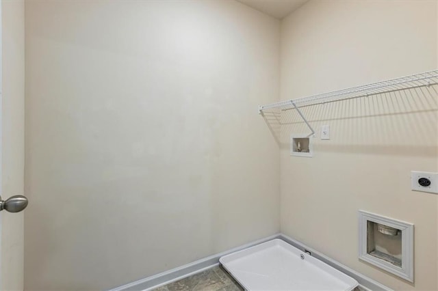 2296 Waycross Ln, Dacula, GA 30019 - laundry area featuring hookup for a washing machine, electric dryer hookup, and baseboards