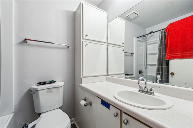 full bathroom with vanity, toilet, and shower / bath combination