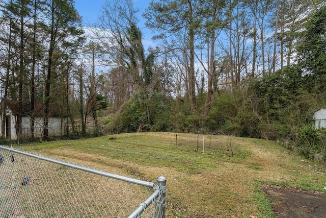 view of yard featuring fence