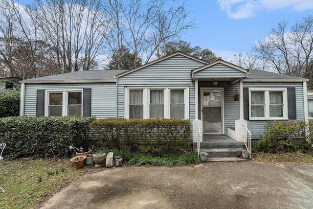 view of bungalow-style home