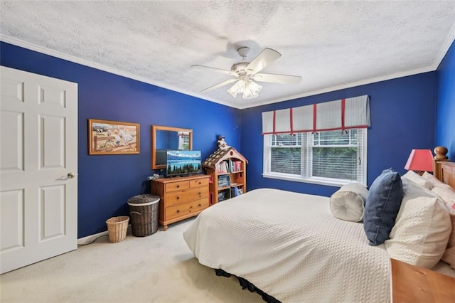 1487 W Bend Creek Ct, Atlanta, GA 30338 - bedroom with carpet floors, crown molding, ceiling fan, and baseboards
