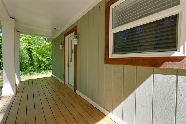 wooden deck featuring a porch