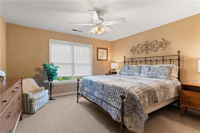 519 River Estates Parkway, Canton, GA 30115 - bedroom with baseboards, a ceiling fan, carpet flooring, and visible vents