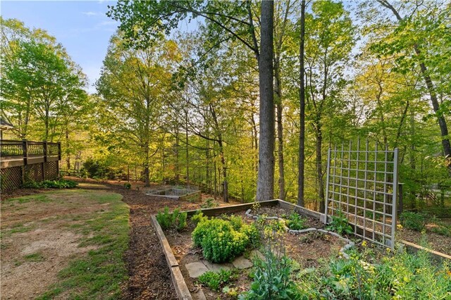519 River Estates Parkway, Canton, GA 30115 - view of yard with a deck and a vegetable garden