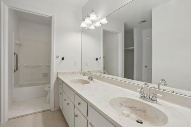 49 Willow Gln, Atlanta, GA 30342 - full bath with double vanity, toilet, and shower / bath combination