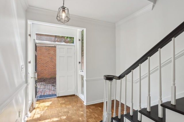 49 Willow Gln, Atlanta, GA 30342 - entryway with crown molding and stairway