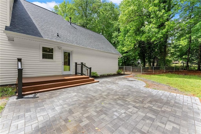 view of patio with a deck