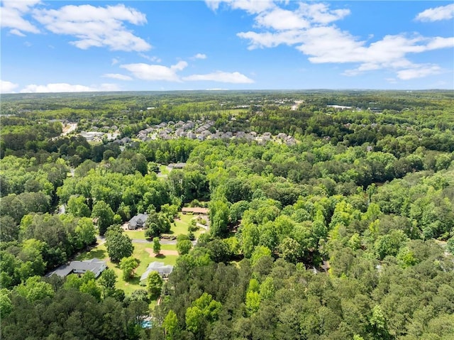 aerial view of a heavily wooded area