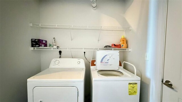 laundry room featuring washer and dryer