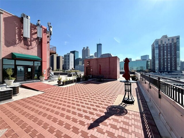 view of patio featuring central AC