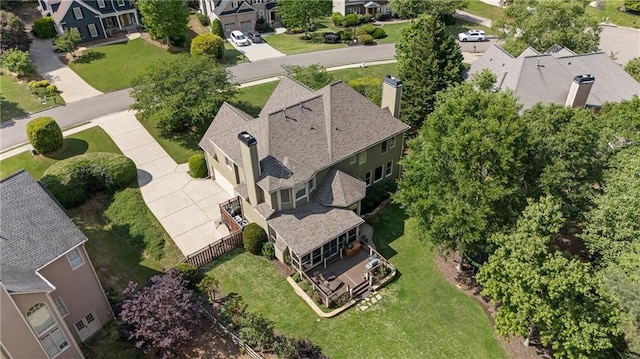 aerial view featuring a residential view