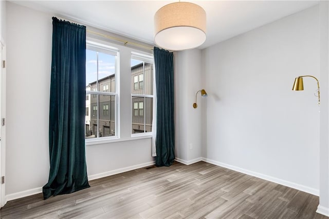 empty room featuring wood-type flooring