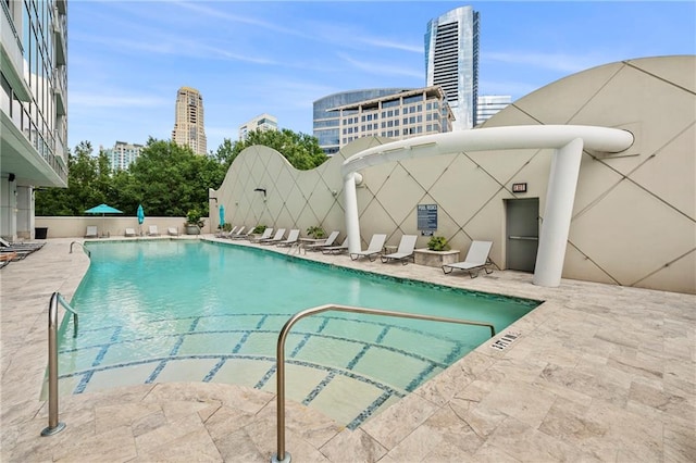 view of pool with a patio