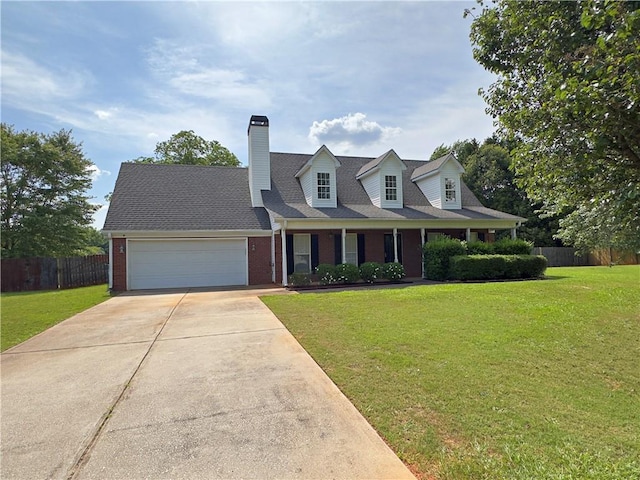 1012 Gloria Grand Blvd, Mcdonough, GA 30252 - new england style home with a garage, concrete driveway, brick siding, and a chimney