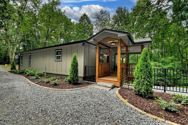 exterior space with covered porch