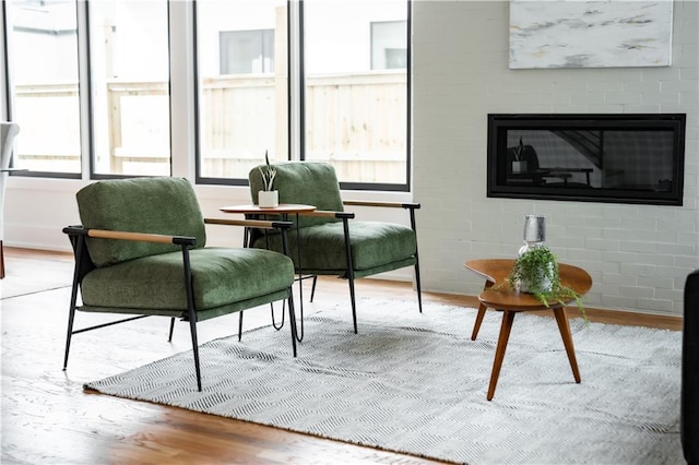 sitting room featuring light hardwood / wood-style floors