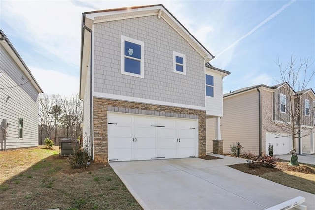 view of front property with a garage