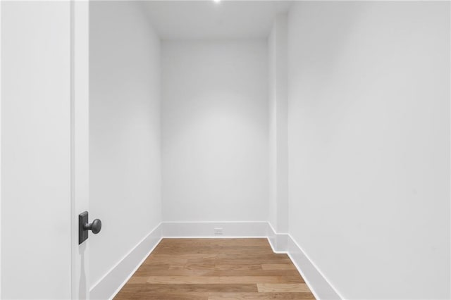 empty room with light wood-type flooring