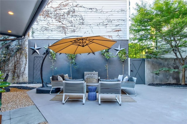 view of patio with an outdoor hangout area