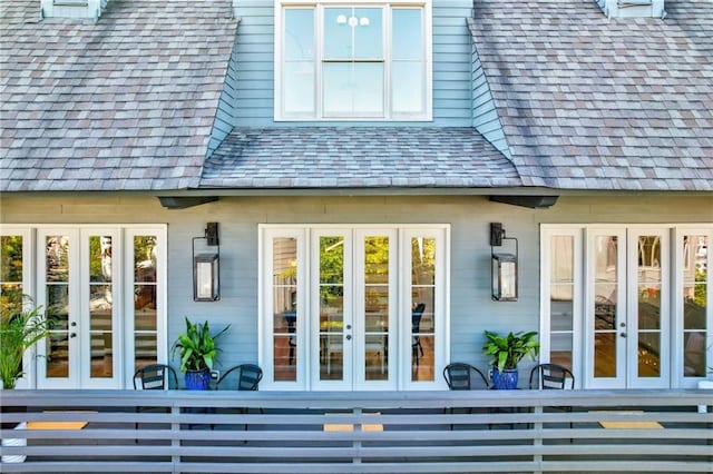 back of property featuring french doors