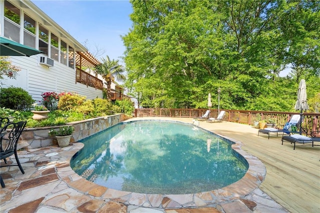 4820 Coppedge Trl, Peachtree Corners, GA 30096 - view of swimming pool with a wooden deck