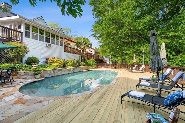 4820 Coppedge Trl, Peachtree Corners, GA 30096 - view of swimming pool featuring a wooden deck