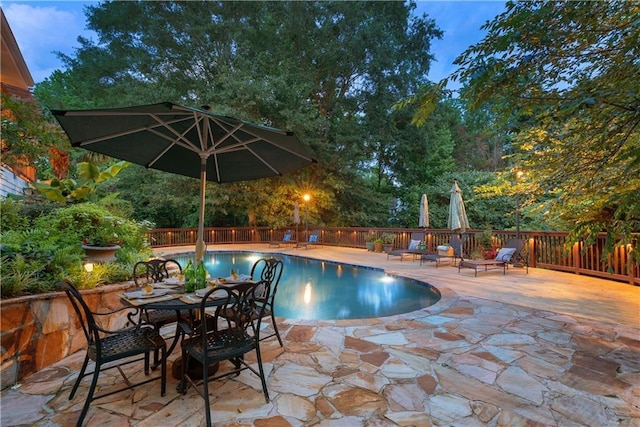 4820 Coppedge Trl, Peachtree Corners, GA 30096 - view of swimming pool with a patio area, outdoor dining area, and a wooden deck