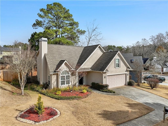 view of front of home with a garage