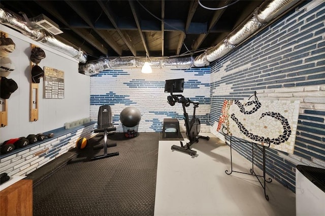 exercise room with visible vents