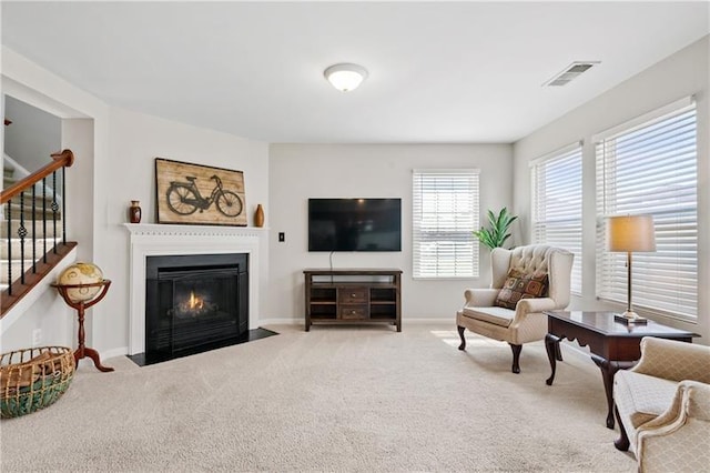 view of carpeted living room