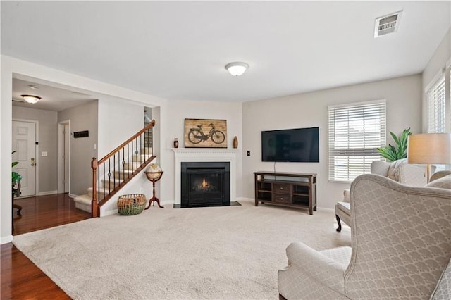 living room featuring hardwood / wood-style floors