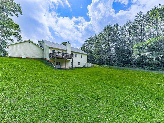 10307 E Cherokee Dr, Canton, GA 30115 - view of grassy yard featuring a wooden deck