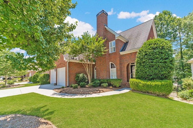 980 Windsor Place Cir, Grayson, GA 30017 - view of front of property featuring brick siding, a front lawn, concrete driveway, and a garage