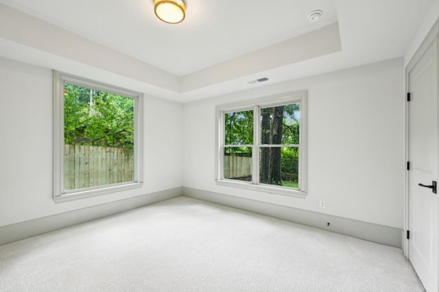 2760 Fraser St SE, Smyrna, GA 30080 - spare room with light carpet, a smoke detector, and a tray ceiling