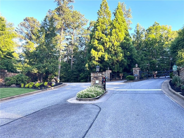 49 Waterside Dr SE, Cartersville, GA 30121 - view of asphalt road featuring curbs, a gated entry, and a gate