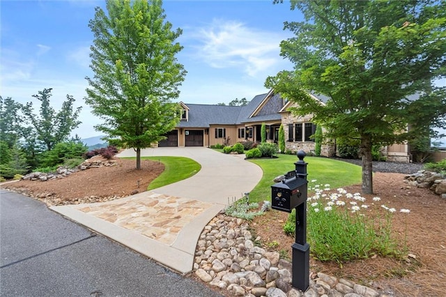 49 Waterside Dr SE, Cartersville, GA 30121 - craftsman inspired home featuring curved driveway, stone siding, and a front yard