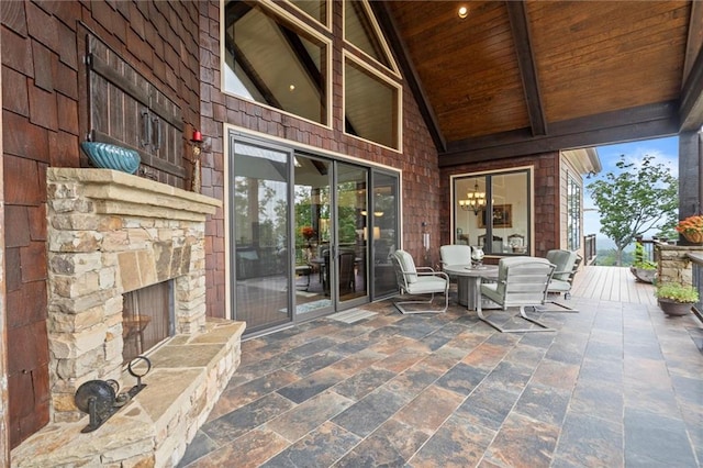 49 Waterside Dr SE, Cartersville, GA 30121 - view of patio / terrace with an outdoor stone fireplace