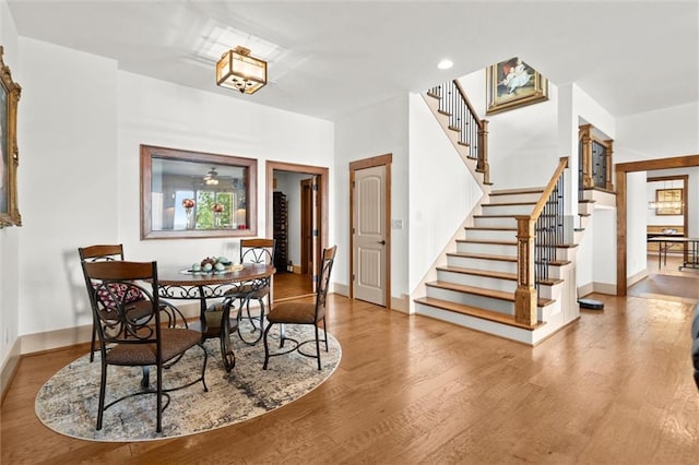 49 Waterside Dr SE, Cartersville, GA 30121 - dining room with wood finished floors and stairs
