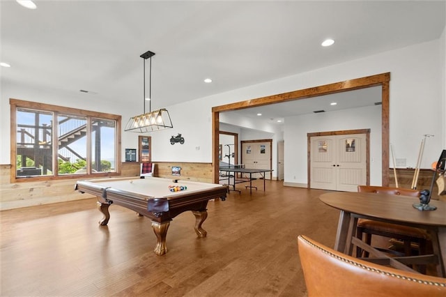 49 Waterside Dr SE, Cartersville, GA 30121 - recreation room featuring pool table, wood finished floors, and recessed lighting