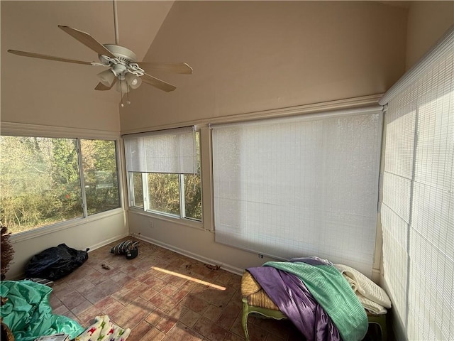 sunroom with vaulted ceiling