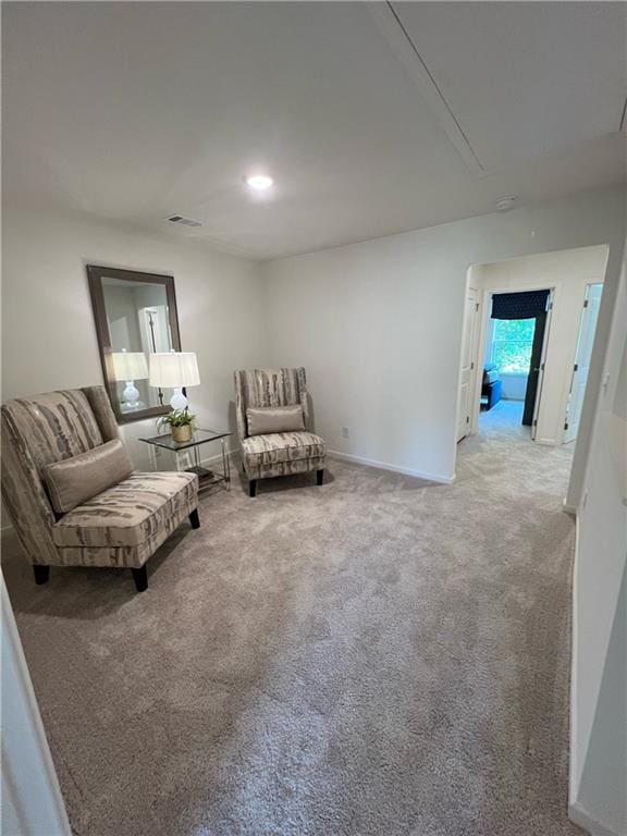 1569 Aiden Way Unit 35, Conyers, GA 30013 - living area featuring attic access, carpet floors, baseboards, and recessed lighting