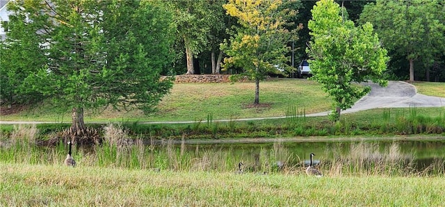 surrounding community with a water view