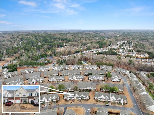 aerial view with a residential view