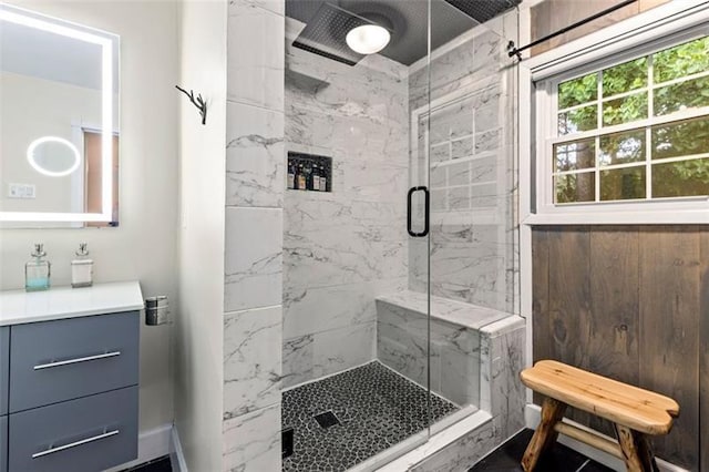 bathroom with an enclosed shower