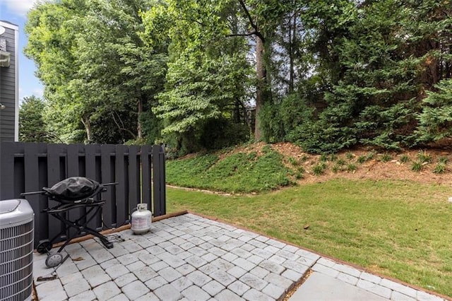 view of patio featuring grilling area and central AC unit